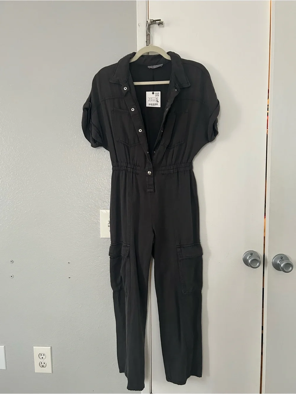 Zara Black Cargo-Style One-Piece Bodysuit for 13-14yr olds